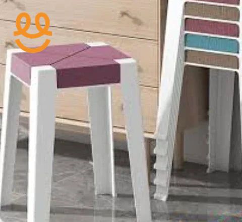 "Durable Plastic Stool – Lightweight, Stackable