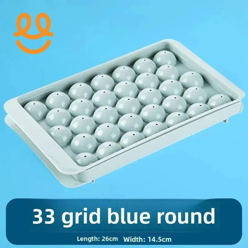 Plastic round Ice Cube Mold with Lid Home Kitchen Ice Tray Ball Shaped Freezer Ice Maker Tool