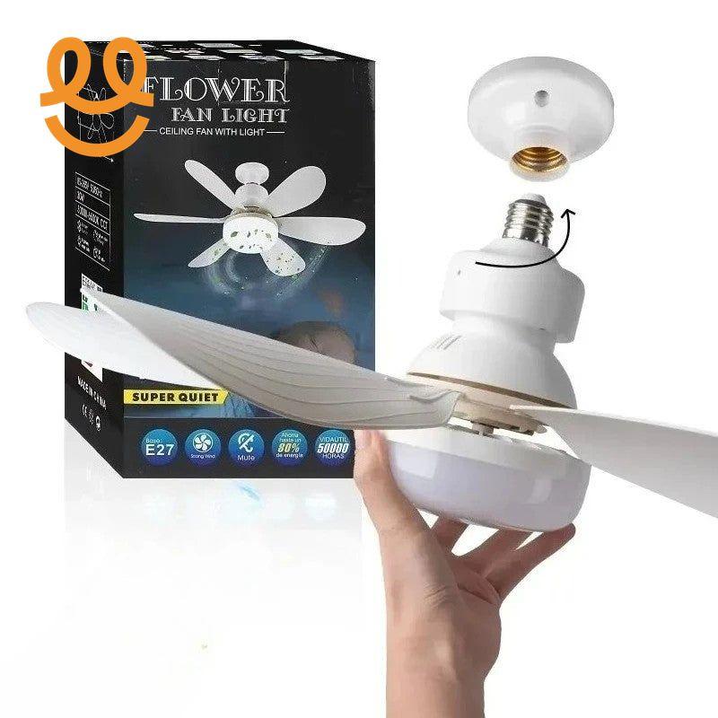 LED 30W Ceiling Fan Light E27 with Remote Control for Dimming, Suitable for Living Room, Study, Household Use,
