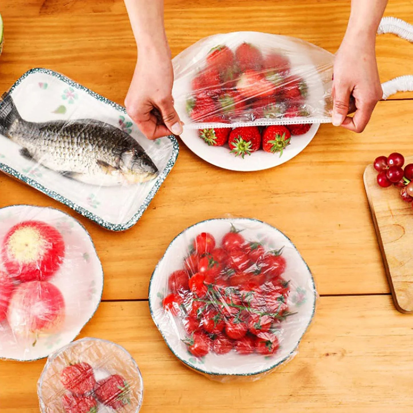 100 pcs Disposable Food Cover Plastic Shopper Bags