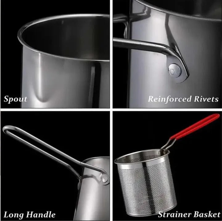 Deep Fryer Pot for Baking Frying Boiling Home Kitchen