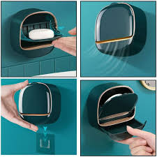 1Pc Wall Mounted Soap Holder With Drain Tray |(Random color)