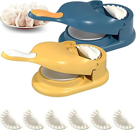 2-in-1 Manual Dumpling Maker & Dough Press Machine | Portable Samosa & Gujiya Mould Tool | Easy Kitchen DIY Pastry Accessory