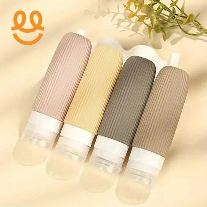4pcs Silicone Gel Portioning Bottles Set for Body Wash, Skincare Lotion, Thickened Silicone Bottles for Travel Portioning