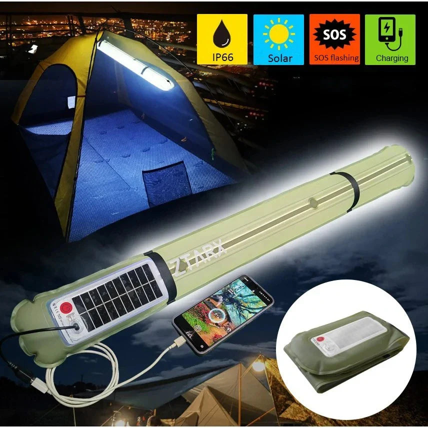 Ztarx Inflatable LED Tube Light USB Solar Charging Built-in Battery Air Light Waterproof