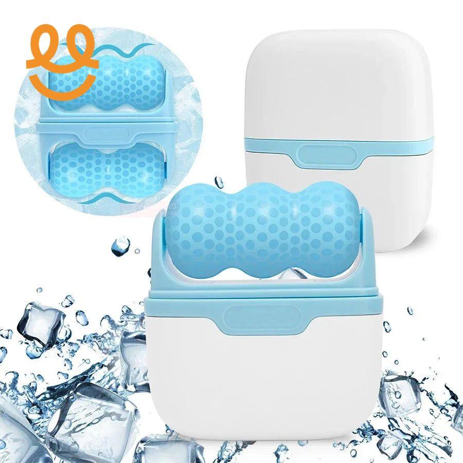 Double-headed facial ice roller, used for facial and head massage, made of resin material, without fragrance and battery