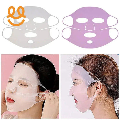 Silicone Face Masks Moisturizing Reusable Travel Holder Sheet Masks Cover Prevent Evaporation Beauty Skin Care Facial Masks