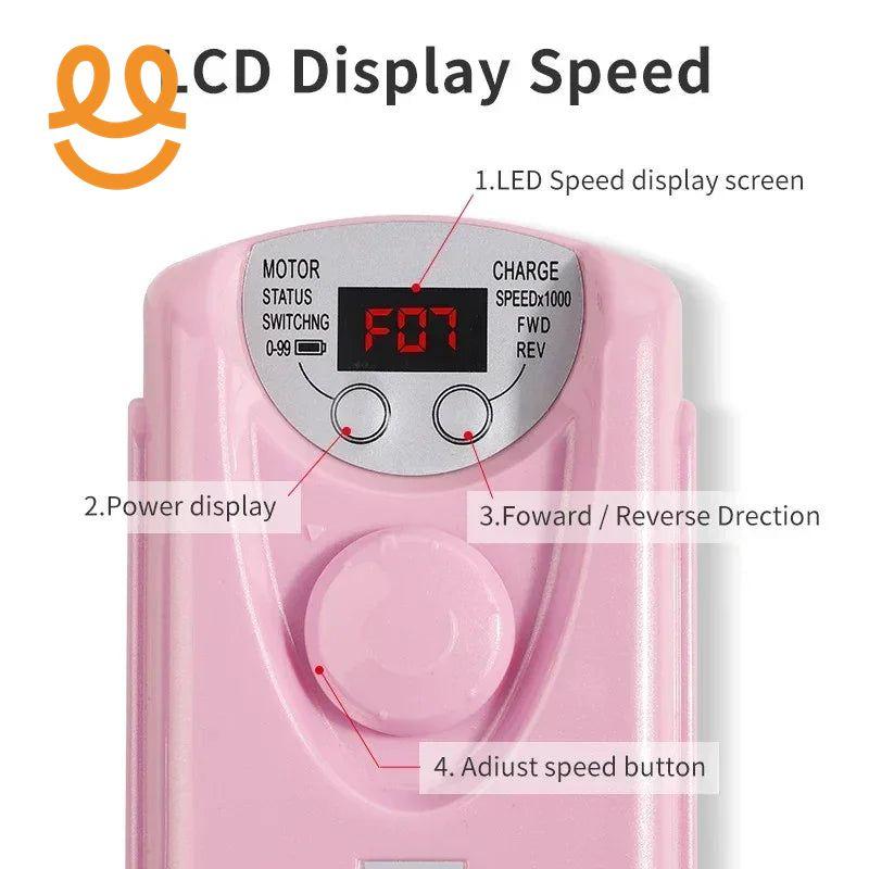 Electric Nail Drill Machine - Gel Motor Sander Polisher Grinder File Limer Toenail Professional Manicure Pedicure Machine