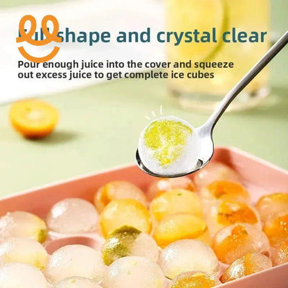 Plastic round Ice Cube Mold with Lid Home Kitchen Ice Tray Ball Shaped Freezer Ice Maker Tool