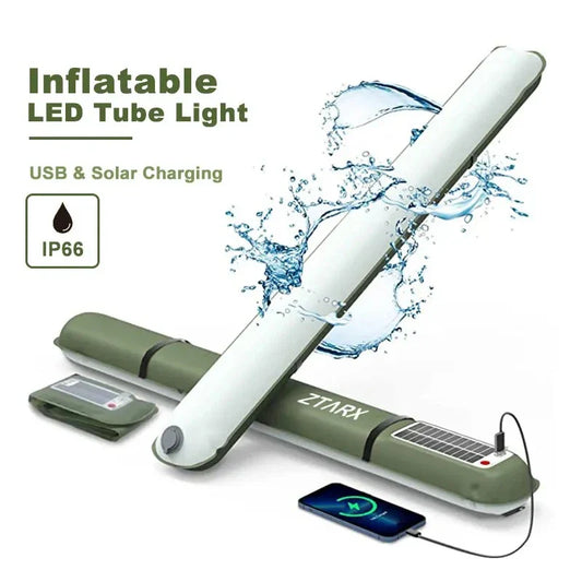 Ztarx Inflatable LED Tube Light USB Solar Charging Built-in Battery Air Light Waterproof