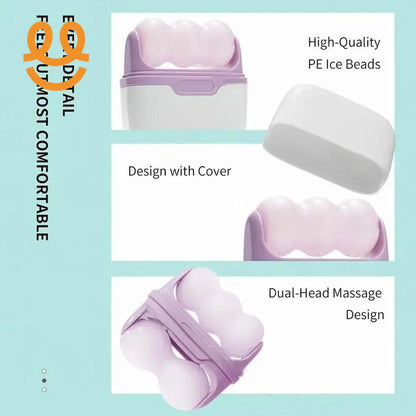 Double-headed facial ice roller, used for facial and head massage, made of resin material, without fragrance and battery