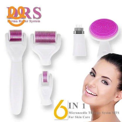 6 in 1 Derma Roller Kit for Face, Beard, Hair Growth & Skin Rejuvenation