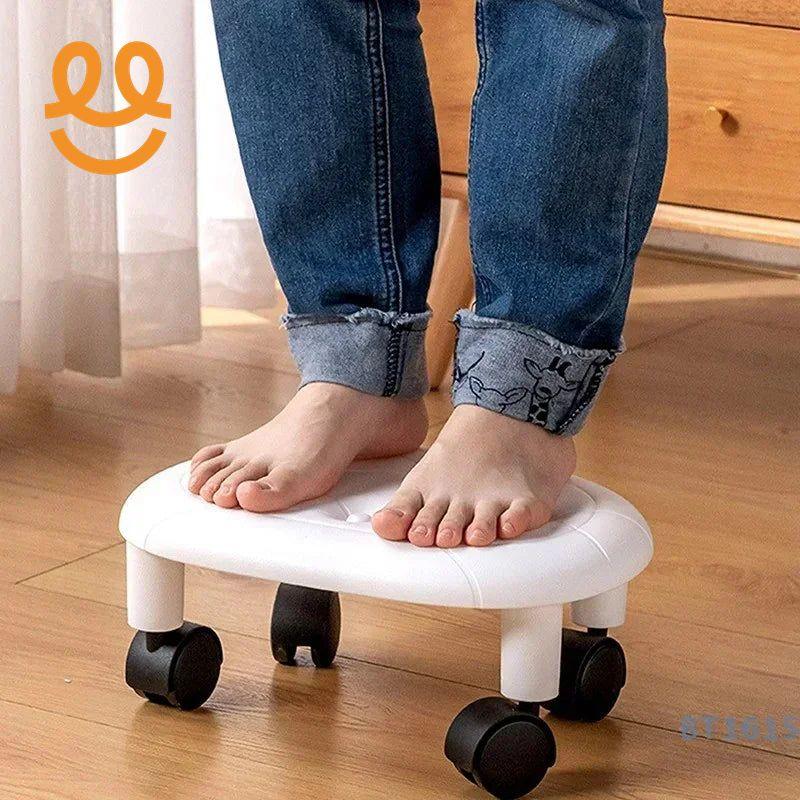 Low Rolling Stool Household Pulley Chair Footstool 360 Degree Rotating Stool Seat With Wheels Children Shoe Changing Stool