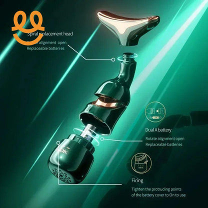 Neck Facial Lifting Massager 3IN1 Device Microcurrent Reduce Double Chin Vibration Face Anti Wrinkles Tightening Skin Care Tools