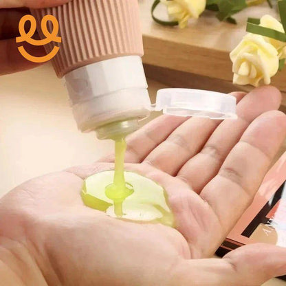 4pcs Silicone Gel Portioning Bottles Set for Body Wash, Skincare Lotion, Thickened Silicone Bottles for Travel Portioning