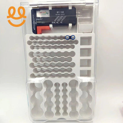 Battery Storage Organiser Holder with Tester Holds 93 Batteries Battery Caddy Rack
