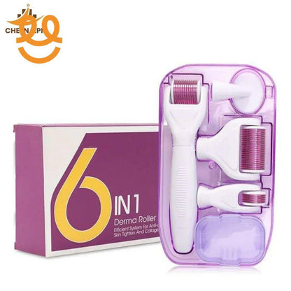 6 in 1 Derma Roller Kit for Face, Beard, Hair Growth & Skin Rejuvenation