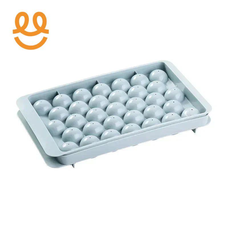 Plastic round Ice Cube Mold with Lid Home Kitchen Ice Tray Ball Shaped Freezer Ice Maker Tool