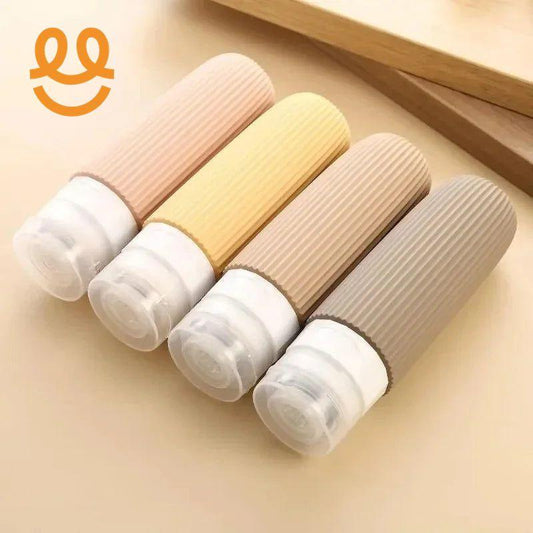 4pcs Silicone Gel Portioning Bottles Set for Body Wash, Skincare Lotion, Thickened Silicone Bottles for Travel Portioning