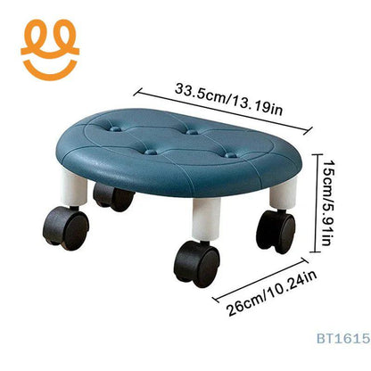 Low Rolling Stool Household Pulley Chair Footstool 360 Degree Rotating Stool Seat With Wheels Children Shoe Changing Stool