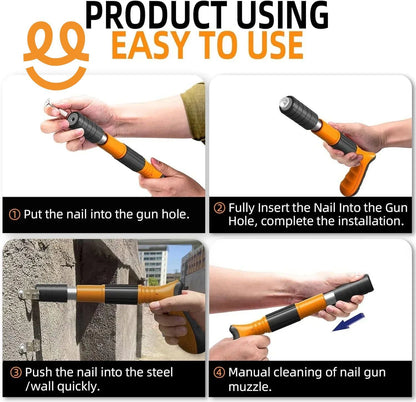 Heavy-Duty Concrete Nail Gun Kit with 10 Free Nails
