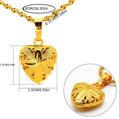 Gold Heart Shape Pendant Necklace