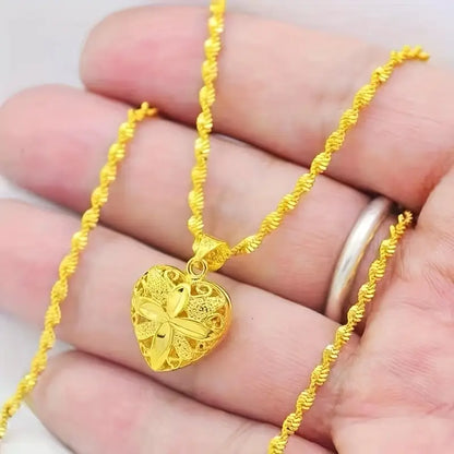 Gold Heart Shape Pendant Necklace