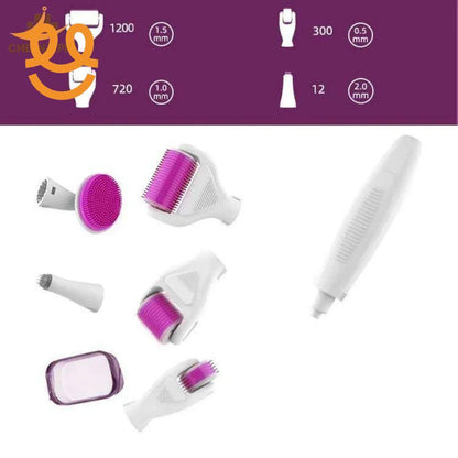 6 in 1 Derma Roller Kit for Face, Beard, Hair Growth & Skin Rejuvenation