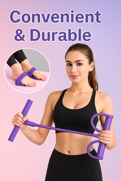 Foot Pedal Resistance Bands – 4 Elastic Pull Ropes | Home Gym Fitness Equipment for Full Body & Ab Workouts