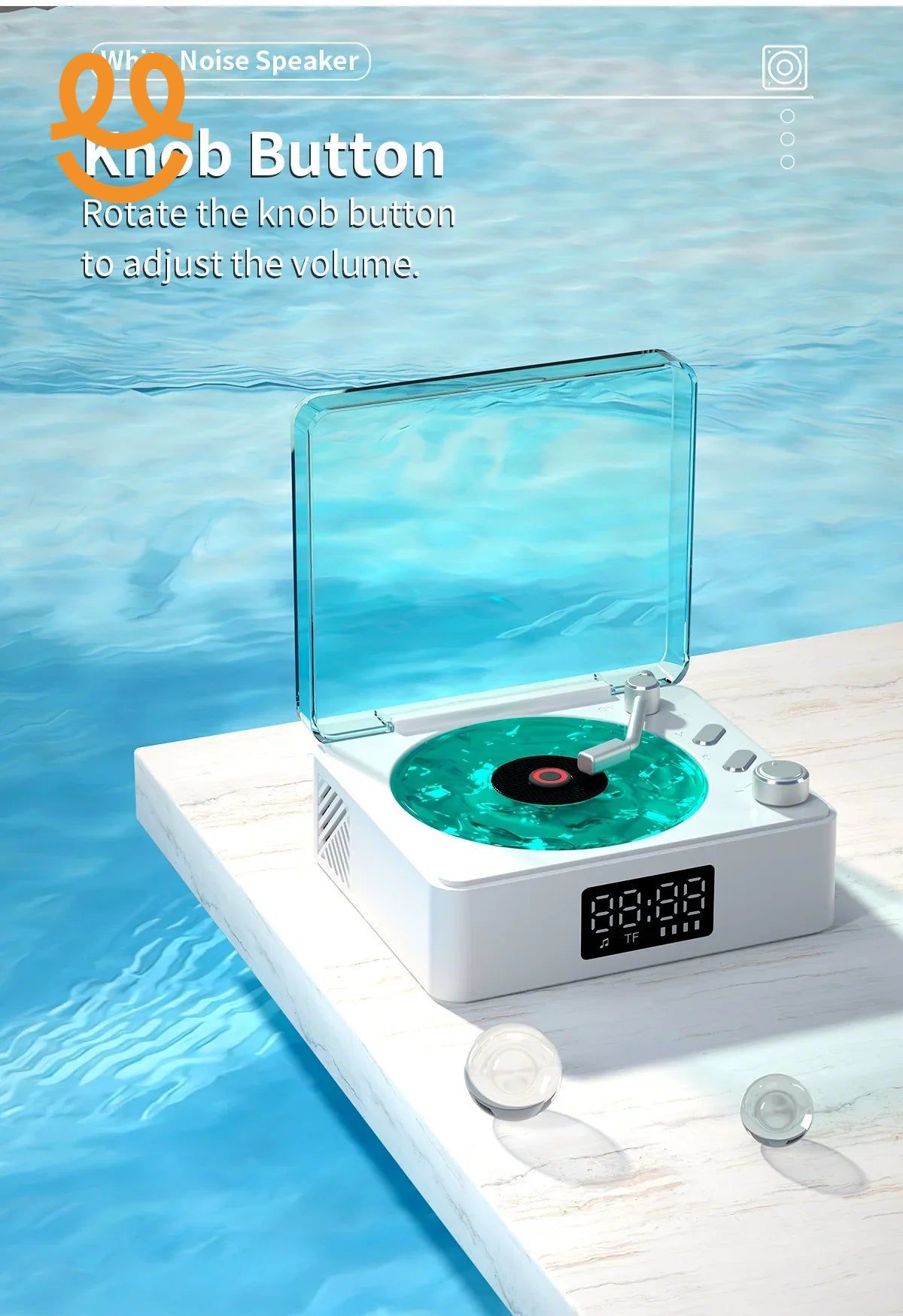 Mini Vinyl Player Sleep Aid Speakers White Noise Bluetooth Speaker Retro