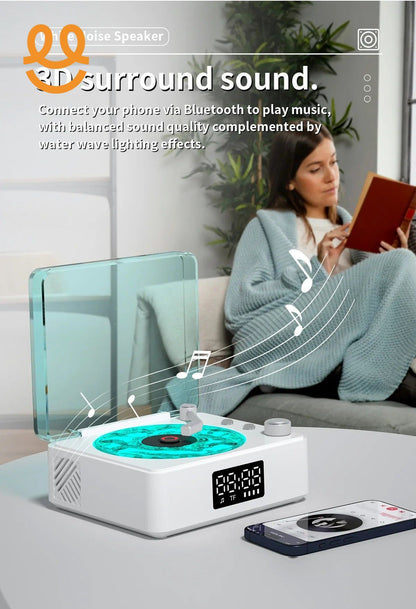 Mini Vinyl Player Sleep Aid Speakers White Noise Bluetooth Speaker Retro