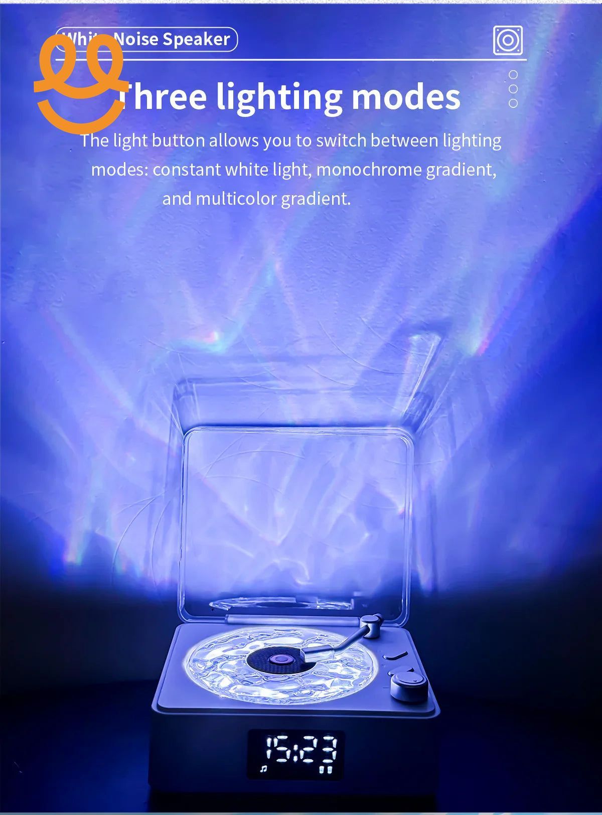 Mini Vinyl Player Sleep Aid Speakers White Noise Bluetooth Speaker Retro