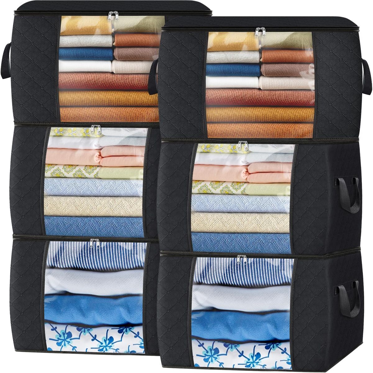 Blanket Beg Home Storage Foldable Bag New Waterproof Oxford Fabric Bedding Pillows Quilt Storage Bag Clothes Storage Bag Organizer 100gsm Black