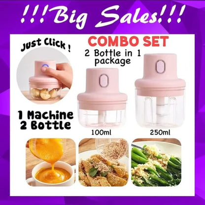 Rechargeable Electric Double Bowl Food Chopper