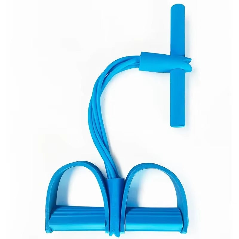 Foot Pedal Resistance Bands – 4 Elastic Pull Ropes | Home Gym Fitness Equipment for Full Body & Ab Workouts