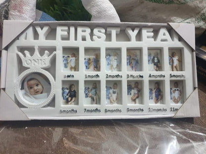 Newborn Baby Photo Frame Baby Pictures Plastic Frame For 12 Months Monthly Milestone Photo Frame My First Year Picture Frame For Baby Newborn