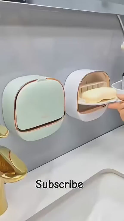 1Pc Wall Mounted Soap Holder With Drain Tray |(Random color)