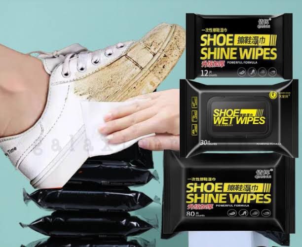 Disposable Shoe Cleaning Wipes | Quick Shine Clean Wet Wipes (80 Wipes In 1 Packet) | Instant Shoe Care | Easy, Mess-Free Cleaning